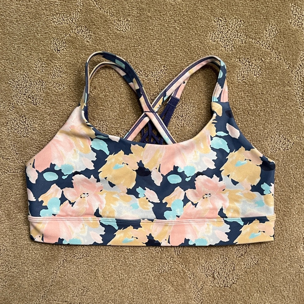 Girls Freely Floral Sports Bra, XL